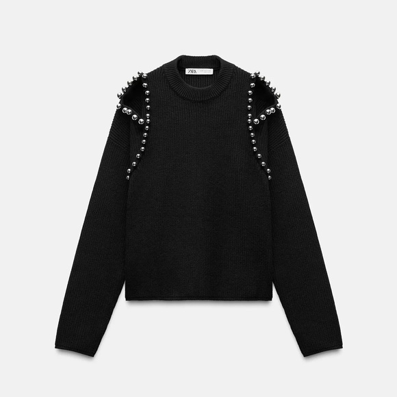 Ball trim knit sweater (never worn) zara - Picture 1 of 1